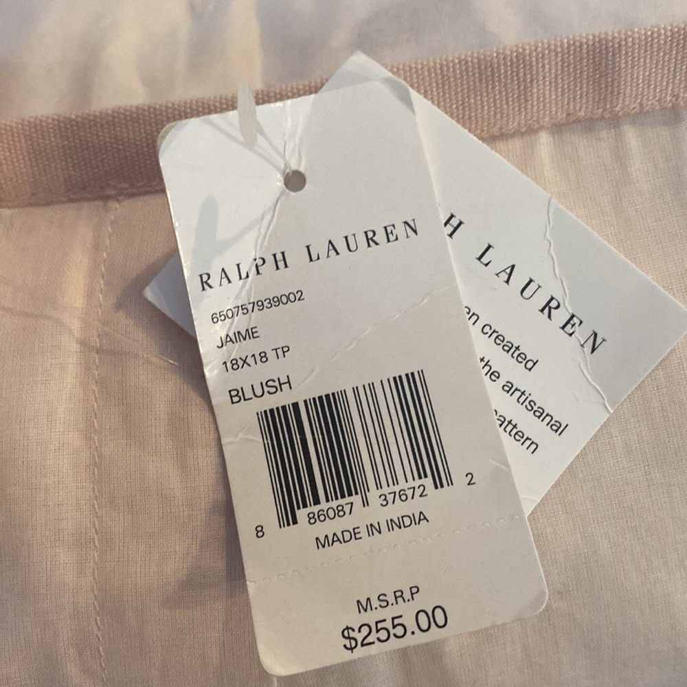 Two Ralph Lauren Jamie Blush Pillows. - Picture 6 of 6